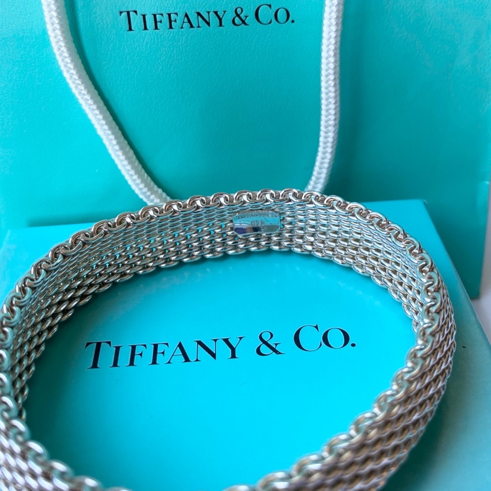 🩵Auth Tiffany&Co.Classic SomersetMeshBangleBracelet 🩵 - Picture 8 of 16